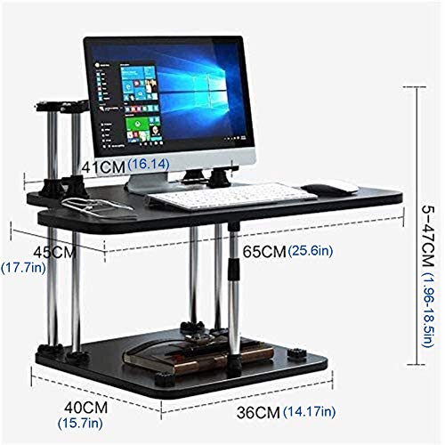 Ergonomic Standing Desk Converter, Lifting Board Workstation Office Table Stand - Black
