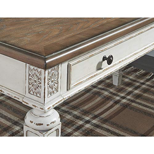 Signature Design by Ashley H743-34 Realyn Home Office Desk, White/Brown