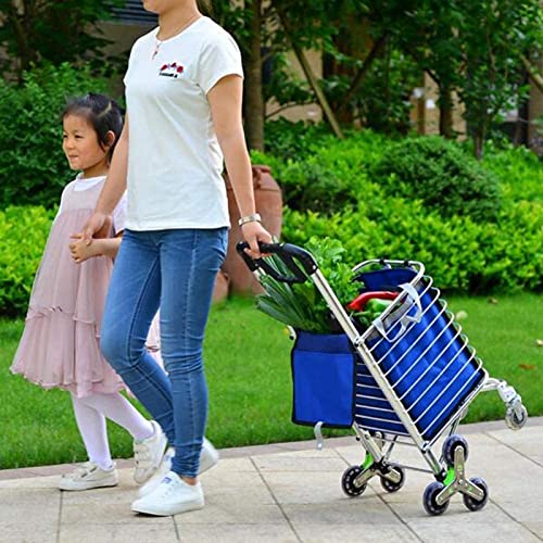 TOYOCC Folding Shopping Cart with Swivel Wheels and Removable Canvas Bag