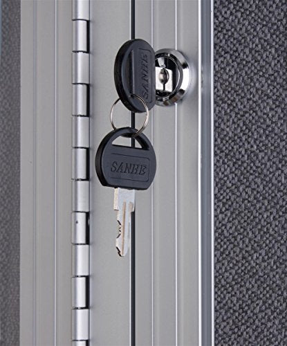 72 x 36 Inch Fabric Tack Board, 3 Locking Swing-Open Doors, 6 x 3 Foot Enclosed Bulletin Board for Wall Mount, Hardware Included - Silver Aluminum Frame with Light Gray Fabric