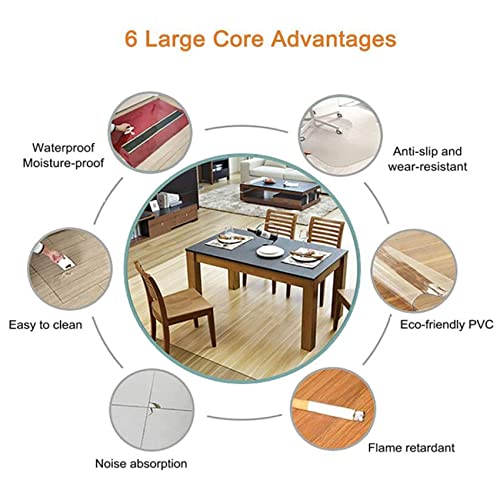 REMYSAOS Floor Protector PVC Transparent - Anti-Slip Waterproof Chair Mat for Hardwood Floor