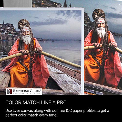 Premium Lyve Matte Canvas Paper Perfect for Use on Professional Makes and Models of Epson, Canon and HP Printers Preferred by Professionals. 19 mil Textured Canvas Offered in a 44 inch by 40 ft roll