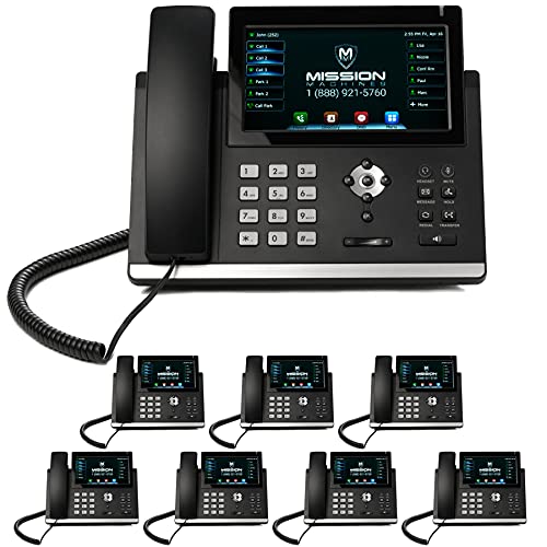 MM MISSION MACHINES Z-Cloud Phone System: Executive Pack - Auto Attendant, Voicemail, Cell & Remote Extensions, Call Recording, 3 Months Service (8 Phone Bundle)