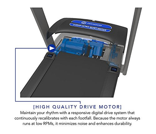 Horizon Fitness T101 Treadmill Series, Bluetooth Enabled, Folding Treadmills, Upgrade to The T202 or T303 for Larger Motor, app Integration, and Longer Deck