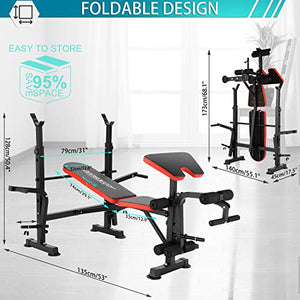 OppsDecor Strength Training Olympic Weight Benches for Full Body Workout - Adjustable Olympic Weight Bench for Indoor Exercise(US Stock)