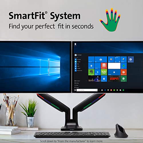 Kensington SmartFit® One-Touch Height Adjustable Dual Monitor Arm - Black (K59601WW)