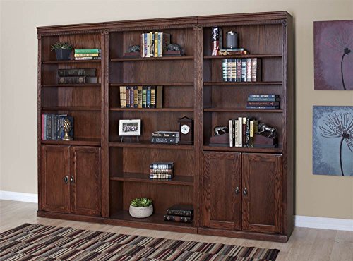 Martin Furniture Huntington Oxford 72" Open Bookcase, Burnish Finish, Fully Assembled