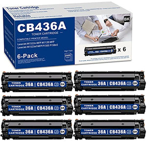 (6-PK,Black) 36A | CB436A Compatible Toner Cartridge CB436A Replacement for HP M1522n MFP M1523nf MFP M1120 MFP P1505 P1505N Printer Cartridge, Sold by NEODAYNET