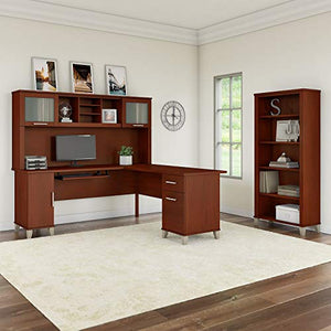 Bush Furniture Somerset L Shaped Desk with Hutch and Lateral File Cabinet