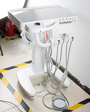 Vinmax 4-Hole Dental Mobile Cart Portable Delivery Therapeutic Apparatus Equipment Movable Cart Unit