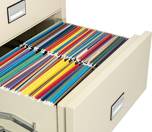 PHOENIX SAFE INTERNATIONAL LLC Fireproof 4-Drawer Lateral File Cabinet 31" Key Lock Putty LAT4W31P