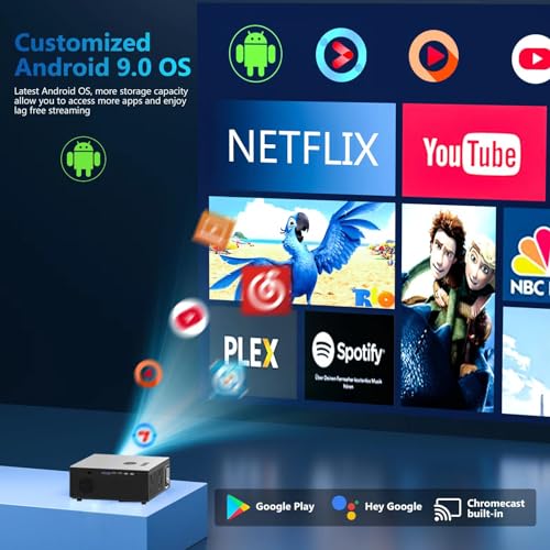 ABOOLON 4K+ Projector with Wifi, Bluetooth, and 1200ASIN Outdoor Movie Support