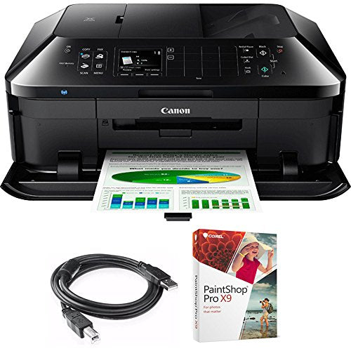 Canon PIXMA MX922 Wireless Inkjet Office All-In-One Printer (6992B002) with High Speed 6-foot USB Printer Cable & Corel Paint Shop Pro X9