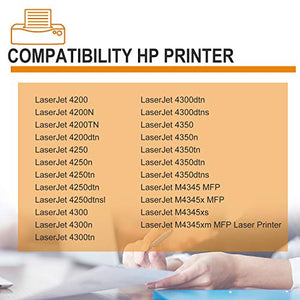 (3Pk,Black) Compatible 42A | Q5942A Toner Cartridge Used for HP Laserjet 4200 4200N 4250tn 4250dtn 4250dtnsl 4300n 4300tn 4350tn 4350dtn M4345 MFP M4345xs M4345xm MFP Laser Printer Toner Cartridge.