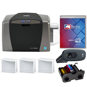 Fargo DTC1250e ID Card Printer & Complete Supplies Package with Bodno Software