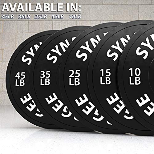 Synergee Bumper Plates Weight Plates Strength Conditioning Workouts Weightlifting 230lb Set