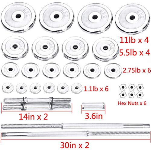 AUSPUM 2 in 1 Adjustable Dumbbells Barbell Set Cast Iron 66/110Lbs with Case,Exercise & Fitness Dumbbells Free Weight with Connector, for Men and Women,Home Gym Work Out Training Equipment (110Lbs)