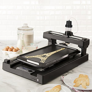 PancakeBot 2.0: 3d Pancake Food Printer + Nonstick Electric Griddle with Temperature Control, Dispenser Bottle, SD Card, Pancake Painter Software, and Recipe Book, Black