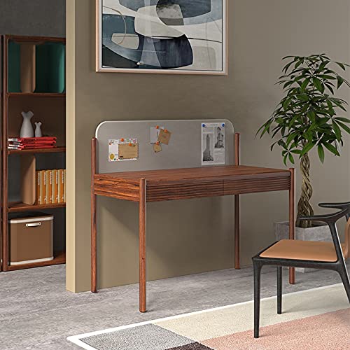 Modern Gaming Desk with Leather Memo Board and Drawer - 48" Black Walnut