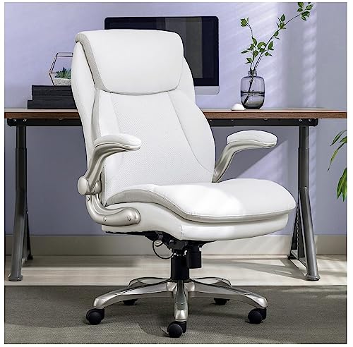 Generic Ergonomic High-Back Executive Chair, White Bonded Leather