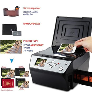 BaNbe Film and Slide Scanner 22MP High-Resolution Negative Converter - Convert Color & B&W 135Film/35mm/110Film to JPG, USB Output