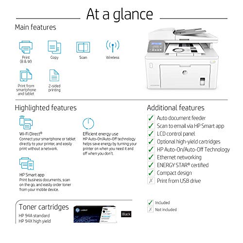 HP Laserjet Pro M148dw All-in-One Wireless Monochrome Laser Printer with Auto Two-Sided Printing, Mobile Printing & Built-in Ethernet (4PA41A) (Renewed)