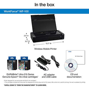 Epson Workforce WF-100 Wireless Mobile Printer, Amazon Dash Replenishment Enabled