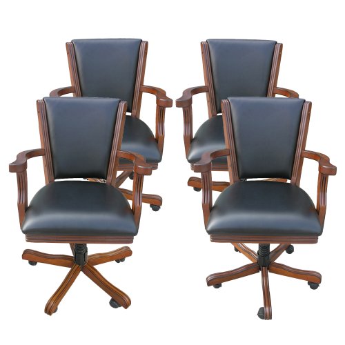 Hathaway Poker Table Arm Chair (Set of 4), Walnut