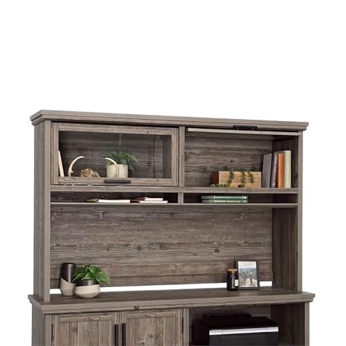 Sauder Aspen Post Hutch in Pebble Pine/Brown