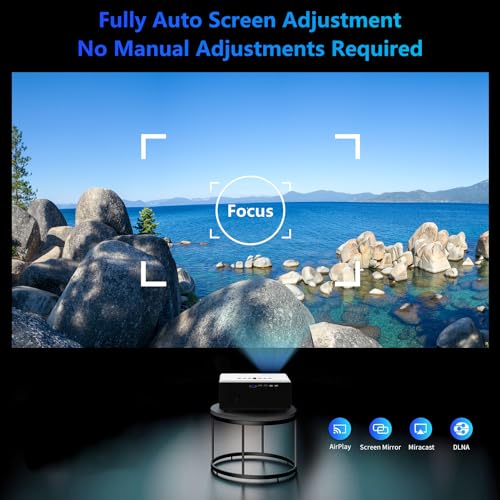 ABOOLON 4K+ Projector with Wifi, Bluetooth, and 1200ASIN Outdoor Movie Support