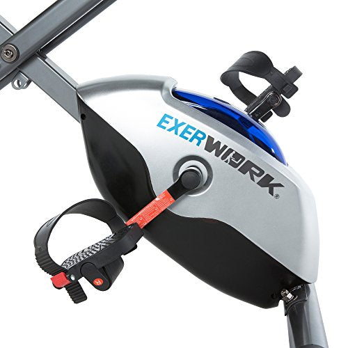 Exerpeutic ExerWorK 1000 Fully Adjustable Desk Folding Exercise Bike with Pulse