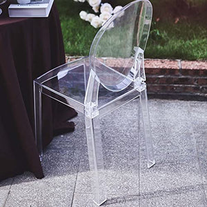 Efavormart Pack of 12 | Clear Transparent Banquet Ghost Chairs