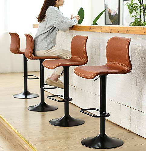 SHPEHP Adjustable Drafting Chair with Backrest & Foot Rest - Peneumatic Lifting Height, Swivel Seat - Black A