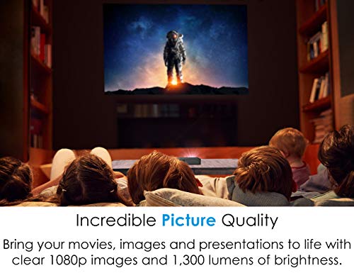 Optoma LH150 Portable 1080p LED Mini Projector with Battery, for Outdoor Movies or Office Presentations, 2.5 Hour Battery Life, USB Display Screen Mirroring, Smartphone Compatible