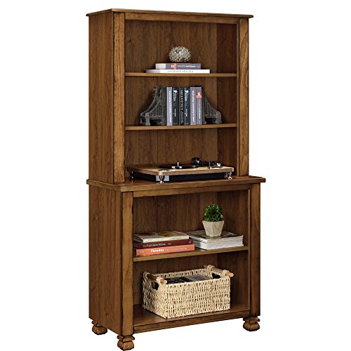 Ameriwood Home 9662096COM San Antonio Veneer Wood Bookcase, Medium Brown