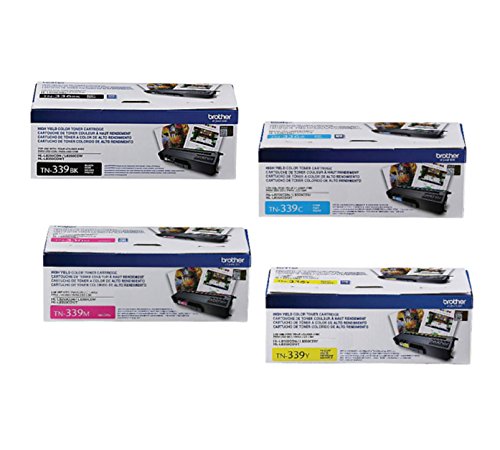 Brother OEM Super High Yield TN339BK, TN339C, TN339M and TN339Y Black Cyan Magenta Yellow 4-Pack