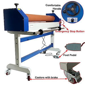 HQHAOTWU Electric Cold Roll Laminator 1600MM/63In Automatic Dual Use Cold Laminator