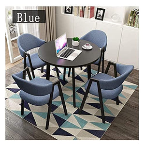 SKUAI Small Office Conference Coffee Table Chair Set - Modern Tea Shop Furniture for Office, Lounge, or Hotel (Blue)