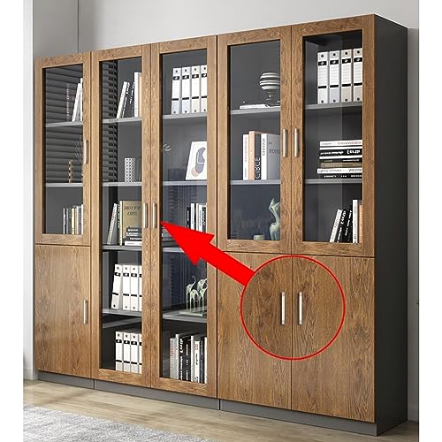 REHOOF 5 Tier Office File Cabinet with Tempered Glass Door, Freestanding Kitchen Pantry & Bathroom Shelf
