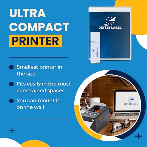 JetSet Label Zebra ZD411 Direct Thermal Printer | 203 DPI | USB, USB Host, BTLE5, EZPL | 2" Width | Includes Jetset Software