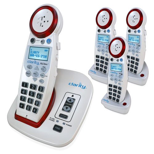 Clarity XLC3.4+ DECT 6.0 Extra Loud Big Button Speakerphone with Talking Caller ID with Additional XLC3.6+ Handset(s) (XLC3.4+ with 3 XLC3.6+ Handset)