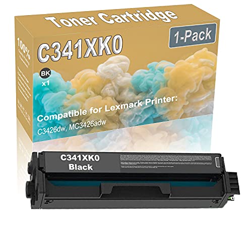 1-Pack (Black) Compatible High Yield C341XK0 Printer Toner Cartridge use for Lexmark C3426dw MC3426adw Printers