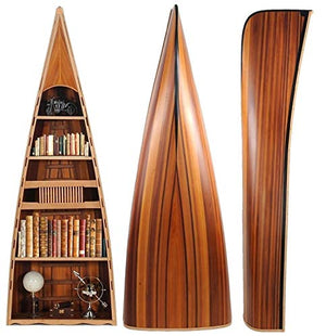 HomeRoots Decor Wooden Canoe Book Shelf 31" x 90" x 20.5