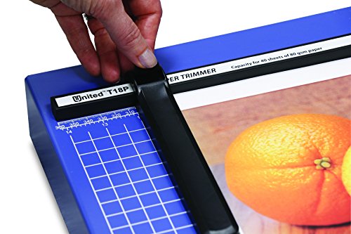 United T18P 18" Professional-Grade Guillotine Paper Trimmer, 40 Sheet Capacity, Blue