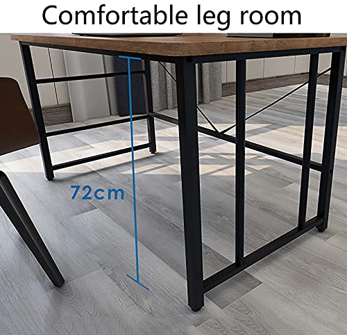 Shelf Computer Desk, 39.4 inch Home Office Writing Desk, Modern PC Table, Workstation for Home/Office, Easy to Assemble, Black Metal Frame