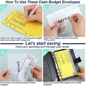 FCYIXIA Folder A6 Binder Budget Cash Envelope System Organizer,12 Patterns Budget Envelopes,Storage Bag, Alphabet Stickers, for Money Planner (Color : D)