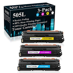 3-Pack (C/M/Y) CLT-505L CLT-C505L Y505L M505L Compatible Toner Cartridge Replacement for Samsung ProXpress C2620DW C2670FW C2680FX Printer,Sold by TopInk