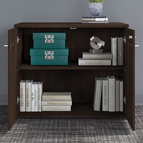 Bush Business Furniture Office 500 Tall Storage Cabinet, 36W, Black Walnut