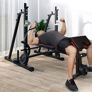 Tengma Adjustable Weightlifting Bed Bench Press Squat Rack Indoor Multi-Function Olympic Weight Bench, Strength Training Fitness Equipment for Full-Body Workout Home/Office/Gym