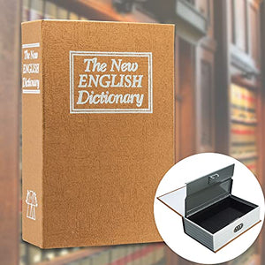 BARSKA CB11990 Combination Lock Brown Dictionary Diversion Book Safe Lock Box, Orange